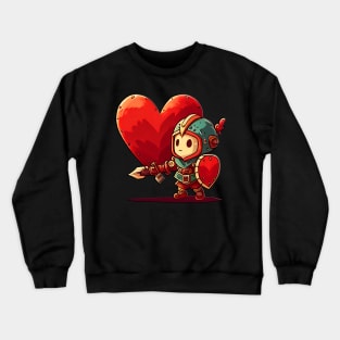 Little Knight fights for love on Valentine's Day Crewneck Sweatshirt